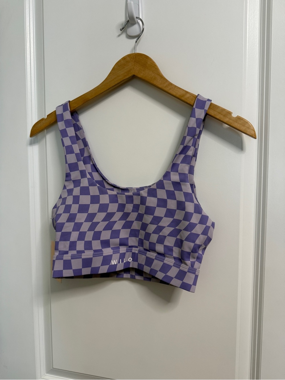 Wilo the Label Lilac Checked Scoop Sports Bra NWT - Picture 5 of 6
